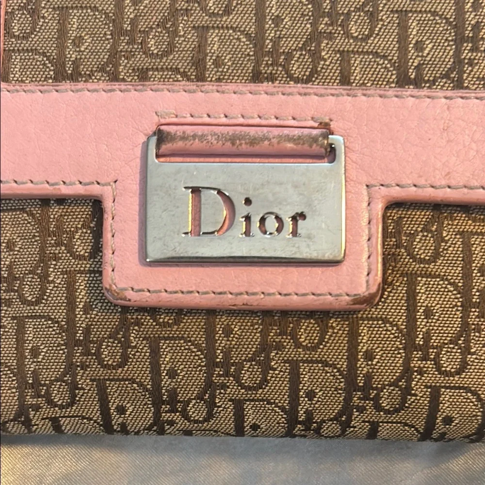 Dior Brown and Light Pink Compact Wallet